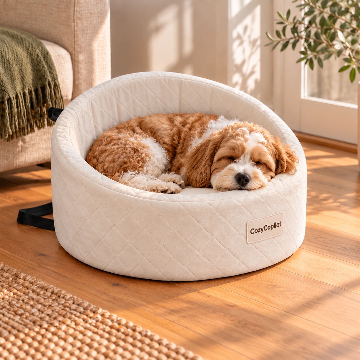 Elevated Dog Car Seat with Built-In Safety Harness